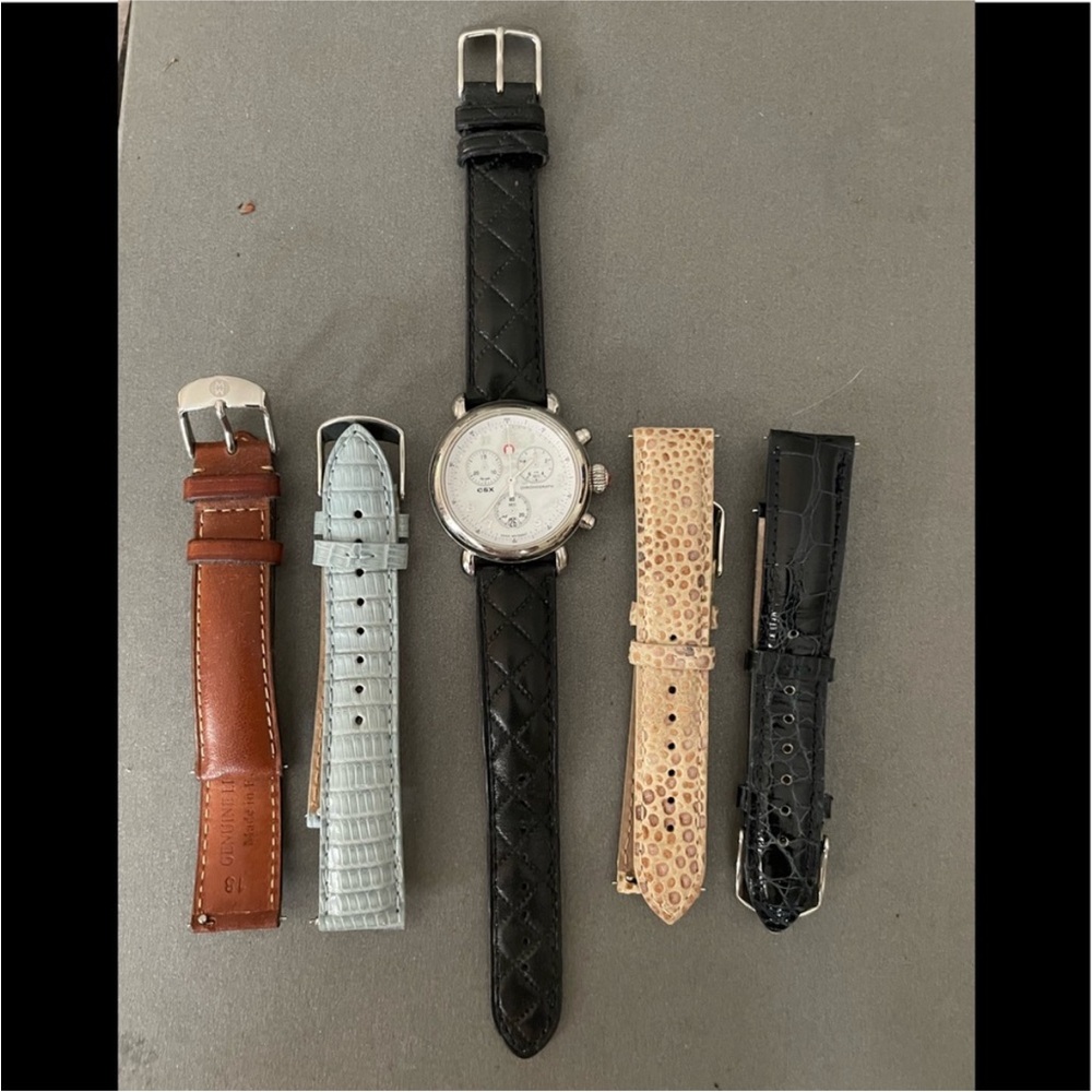 MICHELE WATCH WITH 5 INTERCHANGEABLE STRAPS